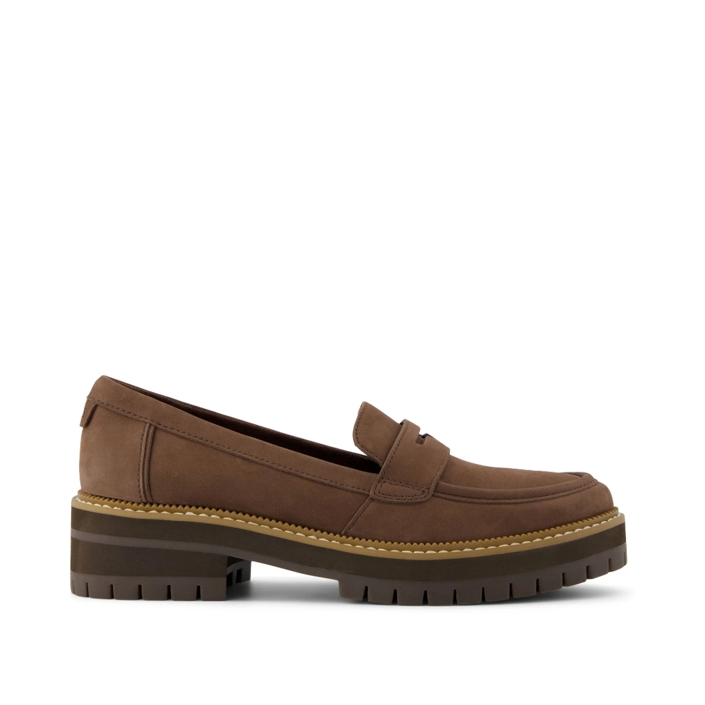 Toms Cara Dark Brown Leather Loafers - Picture 2 of 4